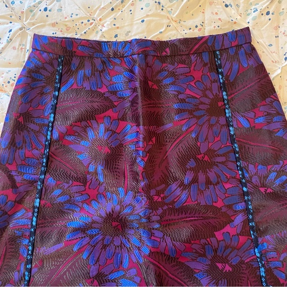 J.Crew Purple Midnight Floral Jacquard Mini Skirt size 4 - Picture 2 of 11